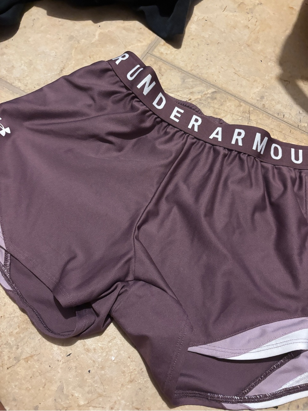 Under Armour Plum Athletic Shorts with Branded Elastic Waist